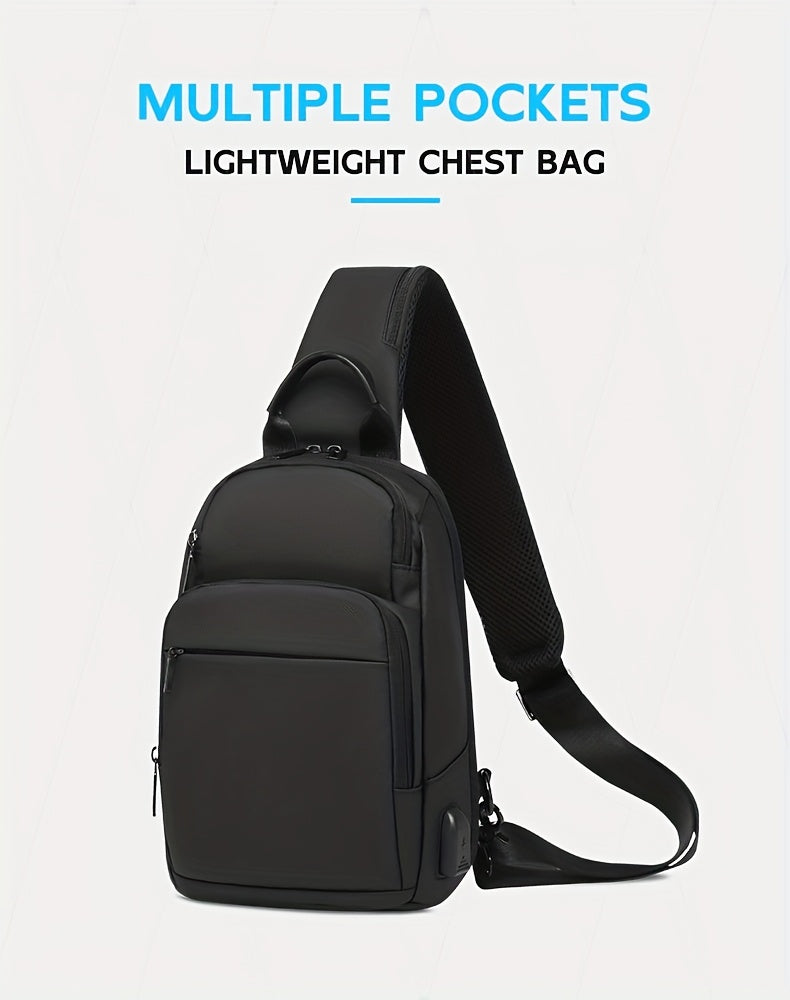 1pc Men's Fashion Crossbody Bag, Oxford Cloth Multifunctional Shoulder Bag