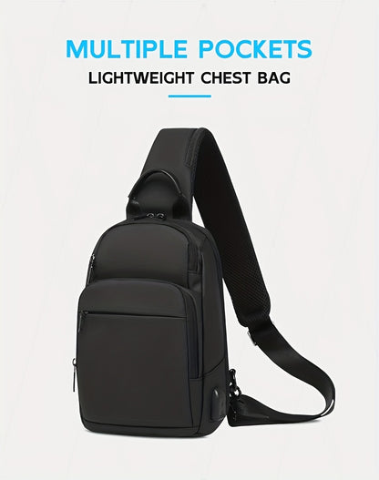 1pc Men's Fashion Crossbody Bag, Oxford Cloth Multifunctional Shoulder Bag