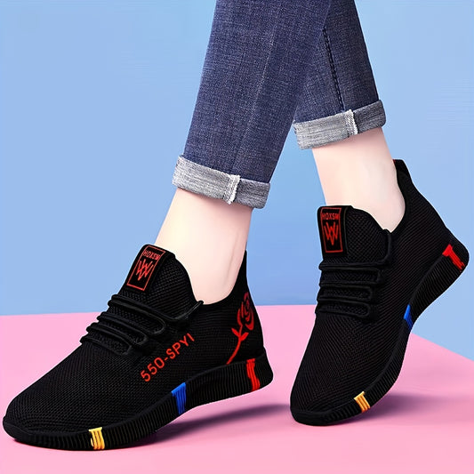 Women's Breathable Low-Top Sneakers - Camouflage Print Lace-Up Casual Shoes with Cushioned PVC Sole, All-Season Comfort for Casual Attire, Ladies Sneakers, Durable Traction Footwear