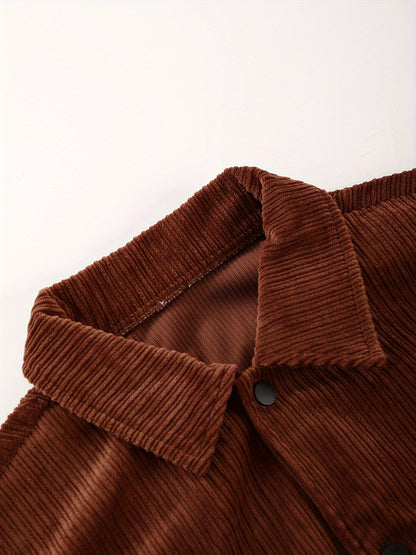 Men'S 2pcs Set of Woven Textured Fabric Work Bag Long Sleeve Jacket And Drawstring Casual Loose Pants Suit