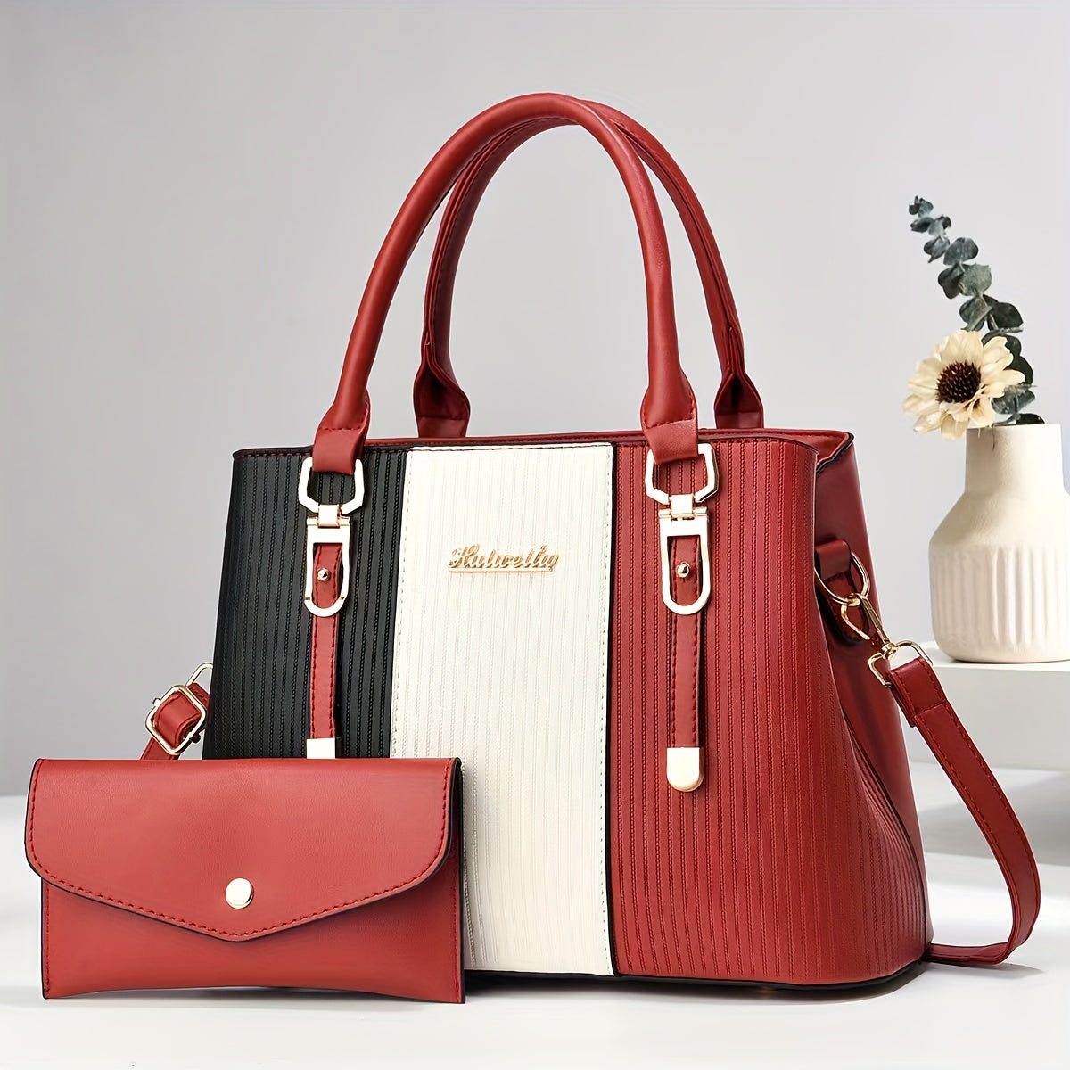Stylish And Versatile Women'S Bag, Large Capacity Mom Bag, Simple Letter Texture, Color Matching, Handbag, Multi Set, Set, Thank You for The Gift, Give to Your Girlfriend