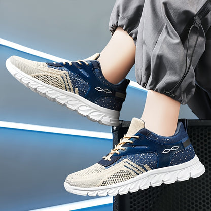 Men's Spring Collection Athletic Footwear - Breathable Mesh, Lace-Up, Fashionable for Outdoor Activities & Daily Use