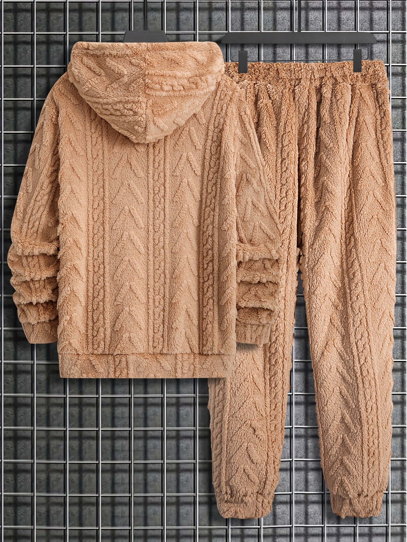 Men's Autumn and Winter Plush Sweatshirt Set