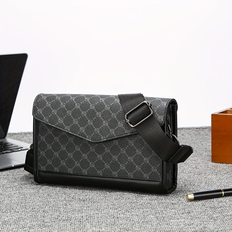 Men‘S Classic Square Single Shoulder Bag, Envelope Bag, College Bag, Ideal Gifts for Father Husband Boyfriend