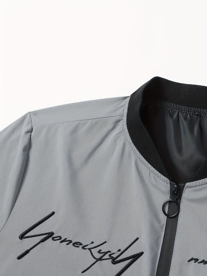 New Men's Two-piece Suit Classic Flyer Jacket and Jogging Pants Set
