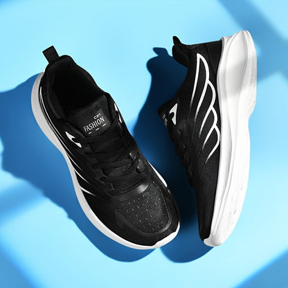 2025 New Arrival Men'S White & Red Sneakers - Breathable Mesh, Soft Bottom, Casual Sports Shoes for Running & Daily Wear, Casual Athletic Shoes | Modern Casual Shoes | Breathable Upper, Running Shoes