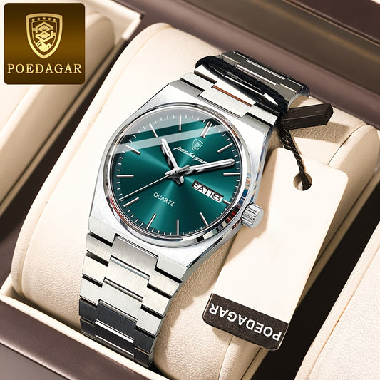 The 2025 Popular Luminous Calendar Stainless Steel Women'S Watch, a Trendy Korean Style Quartz Watch for Young People, Perfect for Casual Fashion.
