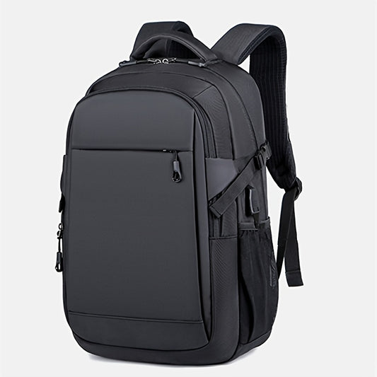 Men's Stylish Black Backpack - Multifunctional Business Laptop Bag with Adjustable Straps, Travel Compartments & Mesh Bottom for Daily Commute, Outdoor Adventures & Work, Business Backpack | Stylish Backpack | Secure Compartm