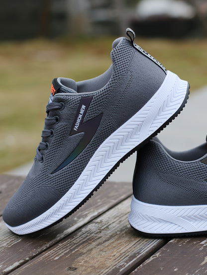 Breathable Men's Athletic Sneakers - Lightweight, Non-Slip Running Shoes with Soft Rubber Sole, Stylish Black Mesh Design for All Seasons, Casual & Sporty Wear, Allseason Footwear, Modern Streetwear, Comfortable Fabric Insole