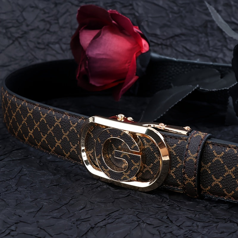2025 New Automatic Buckle Belt, Versatile Business Casual Luxury Trendy Men's Leather Belt