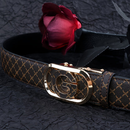 2025 New Automatic Buckle Belt, Versatile Business Casual Luxury Trendy Men's Leather Belt