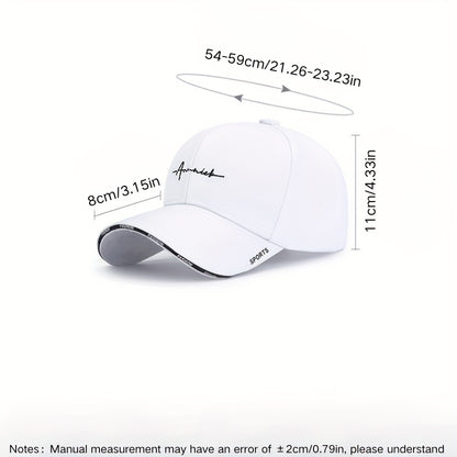 1pc Unisex Casual Embroidered Letter Baseball Cap, Spring/Winter Sun Protection Hip Hop Hat, Lightweight Outdoor Travel Cap