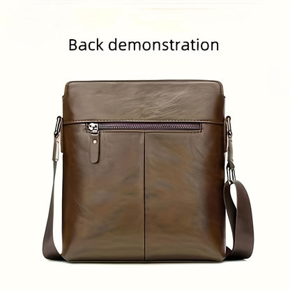 1pc Large Capacity Men'S Shoulder Bag - Adjustable Crossbody Sling with Multiple Compartments, Brown Business & Casual Bag for Work, Travel, Everyday Use - Unique Gift for Him, Birthday, Christmas, Work Shoulder Bag, Sophisti