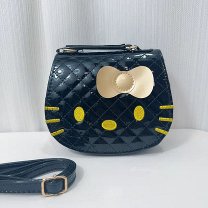 Sanrio Unisex անիմե թեմա Սպիտակ կարմիր Սև վարդագույն Ոսկե վարդագույն hello kitty Crossbody պայուսակի համար, պոլիեսթեր աստառ, կայծակաճարմանդ փակվող, չլվացվող, Messenger պայուսակով