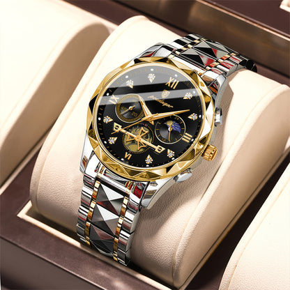 New Luxury Brand Waterproof Stainless Steel Women's And Men's Waterproof Watch, Leisure And Business Multifunctional Chronograph, Best Men's And Women's Gift Watch