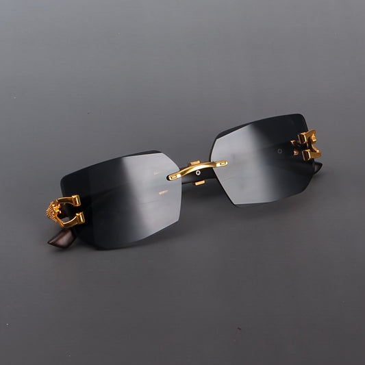 Men'S Boho Style Black Glasses with Golden Accents - Anti-Radiation, Scratch-Resistant Lenses, Perfect for & Driving, Everyday Fashion Glasses|Modern Bohemian Style|Durable Glasses