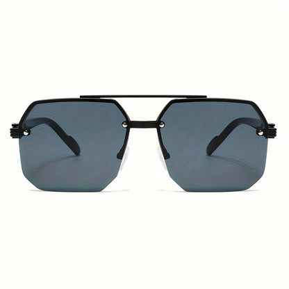 1 Pair of Women'S New Semi-Frame Square Glasses Classic Double Bridge Glasses Light Luxury Fashion Black Glasses Retro Chic Men'S Glasses Suitable for Decoration and Party Wear