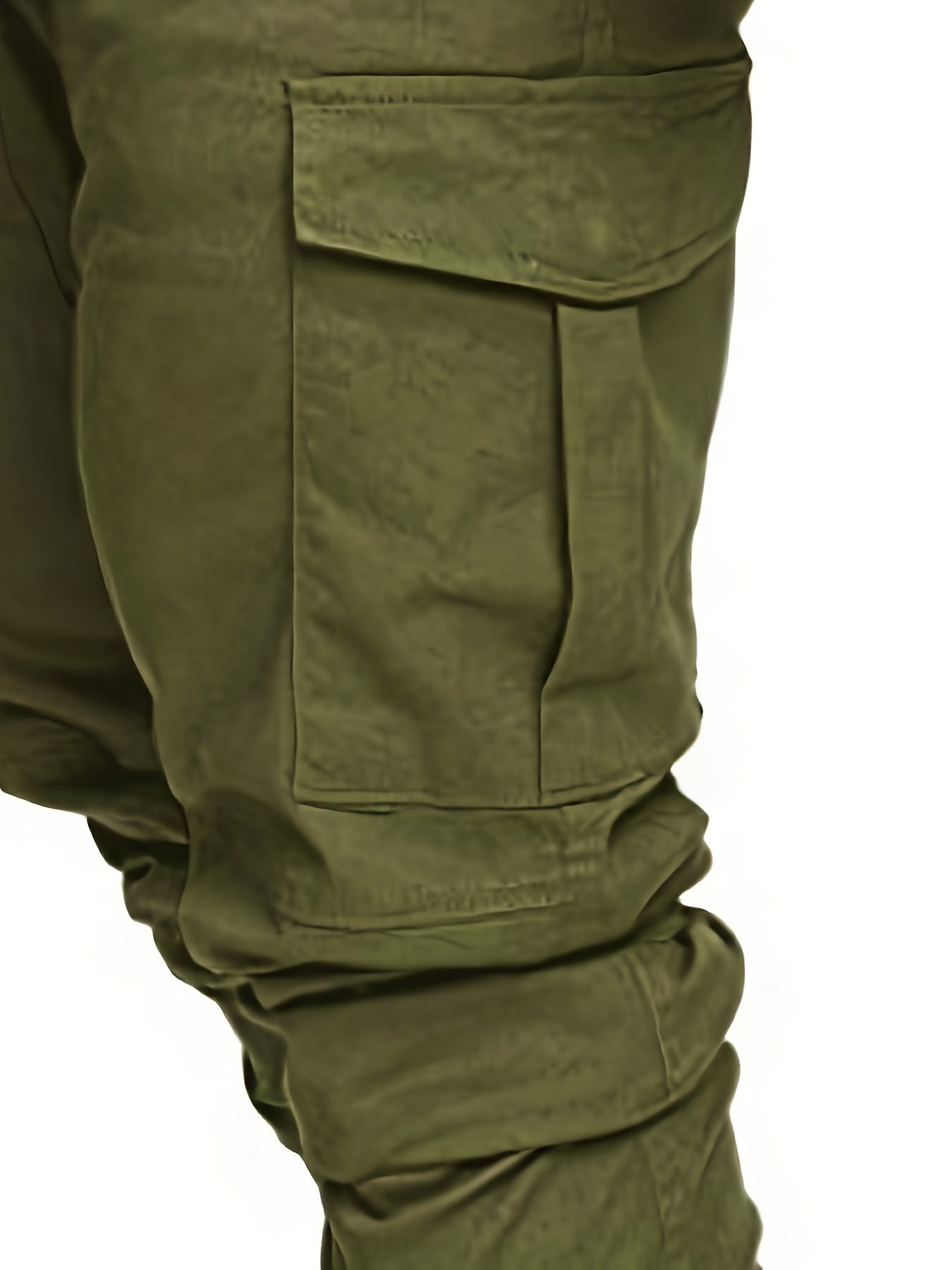 Men'S Casual Cargo Pants, 95% Cotton 5% Spandex, Skinny Fit, Solid Color, Long Length, Woven Fabric, Non-Stretch, with Pockets, 215g/m² Weight