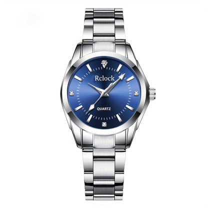 Elegant Ladies Quartz Watch - Fashionable Round Alloy Case, Non-rechargeable Battery, Women's Watch, Quartz Watch,able Multifunctional