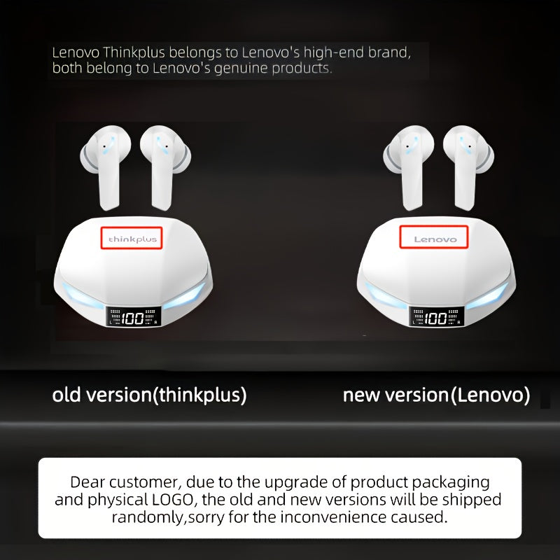 Lenovo XT53 True Wireless Headphones with Intuitive Touch Control - Black, Noise Cancelling, Wireless, Rechargeable Lithium Battery, Perfect for Calls, Music & Gaming - Trending Design for Daily Use, Gaming Headphones | Moder