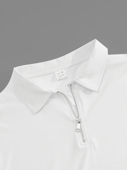 New Spring Fashion Casual Polo Shirt Zipper Men'S Casual Sports Long Pants Short Sleeve Two-Piece Set