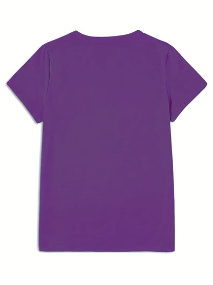 Circle Chic Butterfly Print T-Shirt - Exquisite Design, Casual Round Neck Top - Breathable and Lightweight, Perfect for Spring/Summer Wardrobe