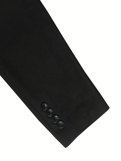 Men's Two-Piece Suit in Solid Color with Sealed Pockets, Regular Fit Suit Pants, Elegant and Classic, Suitable for Business and Wedding Parties