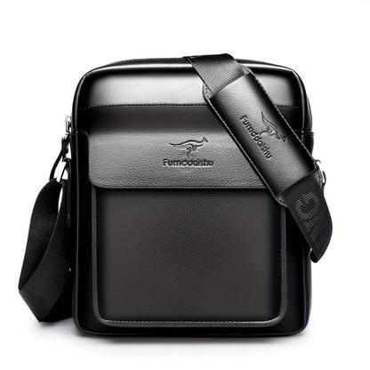 1pc Men's Business Crossbody Bag - Sleek Black with Magnetic Closure, Adjustable Shoulder Strap for Work, Travel & Outdoor - Durable & Stylish Design, Work Accessory | Texture, Purse Crossbody
