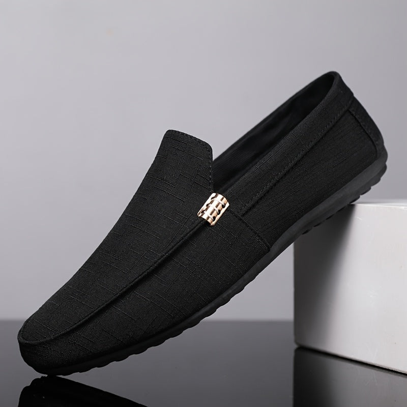 Men's Slip-On Casual Sneakers - Breathable Upper, EVA Cushioned Insole & Durable PU Sole - Low-Top Round Toe Design for All-Season Outdoor Hiking, Daily Wear & Leisure Activities, Allseason Shoes | Stylish Slipons | Fabric Li