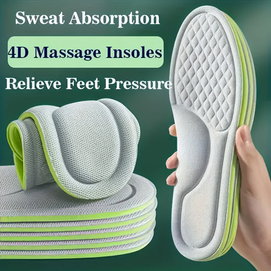 1 Pair Unisex 5D Diamond Massage Insoles - Quick-Sweat Memory Foam Comfort Shoe Inserts for All-Day Support, Relieves Foot Pressure & Improves Circulation, Fits Various Shoes, Foot Massager