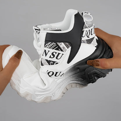 1 Pair Women'S Fashion Sneakers - Lightweight All-Season Running Shoes with Polyurethane Upper, Fabric Inner & Insole, Rubber Sole
