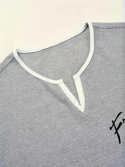 Pearson OBM Casual Stylish Waffle Outdoor Print T-Shirt, Men'S Short-Sleeve Y-Neck T-Shirt.