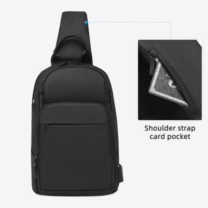 1pc Men's Fashion Crossbody Bag, Oxford Cloth Multifunctional Shoulder Bag