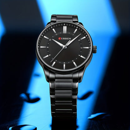 CURREN Men's Watch Gift Stainless Steel Band Simple Business Casual Watch