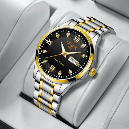 1pc Men's Round Luminous Quartz Watch, Wristwatch