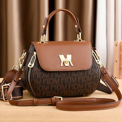 Vintage PU Crossbody Bag, Retro Shoulder Bag, Women's Fashion Handbag & Satchel Purse
