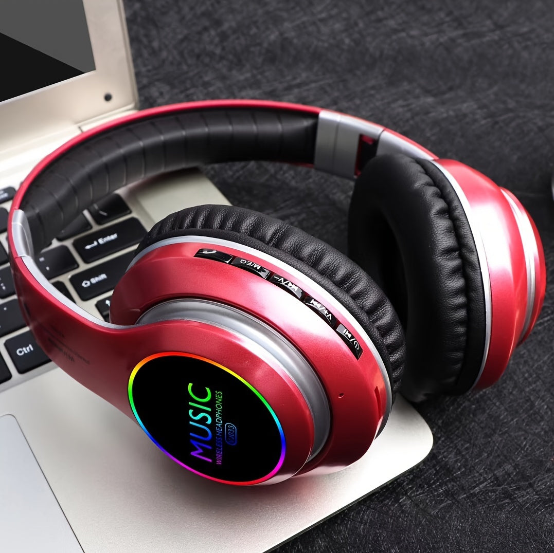 Upgraded Wireless Headphones with Deep Bass, Built-in Mic, Lightweight Foldable Design, 3.5mm Audio Jack, Stereo Sound for Travel, Work, Laptops, and Mobile Devices - iOS Gaming Headset, Ideal Christmas Gift, Headphone Hearin