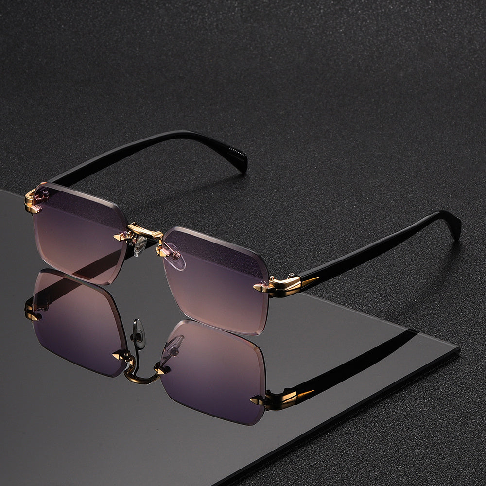A New Style of Frameless Square Glasses for Men, Featuring a Trendy And Unique Design Suitable for Street Photography.