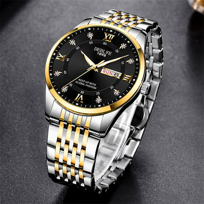 An Ideal Choice For A Birthday Gift, Holiday Gift, Or Gift For A Brand Luxury Night Light Sports Leisure Travel Business Electronic Movement Automatic Commercial Watch, With A New Stainless Steel Strap Men's Quartz Watch Date