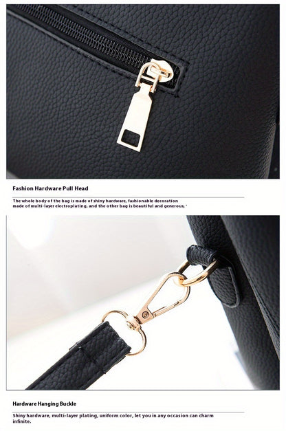 2025 New Women's Geometric Hexagon Pattern Crossbody Bag with Adjustable Strap & Golden-Tone Hardware - Zipper Closure, Polyester Lining, Multiple Colors (Khaki/Dark Gray/White/Pink/Red/Black) - Versatile for Casual & Formal