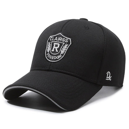 1pc CLAIRS RFreedom Embroidered Baseball Cap - Black Sporty Outdoor Sun Hat with Golden Shield & Wings Design, Polyester, Adjustable Fit for Men, Outdoor Sports Cap | Sporty Baseball Cap | Durable Headgear