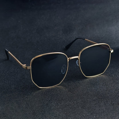Classic Style Retro Design Fashion Glasses Geometric Metal Frame Suitable for Men and Women Decorative Glasses for men and women, casual business, party street photography, fashionable clothing accessories, ideal choice for g