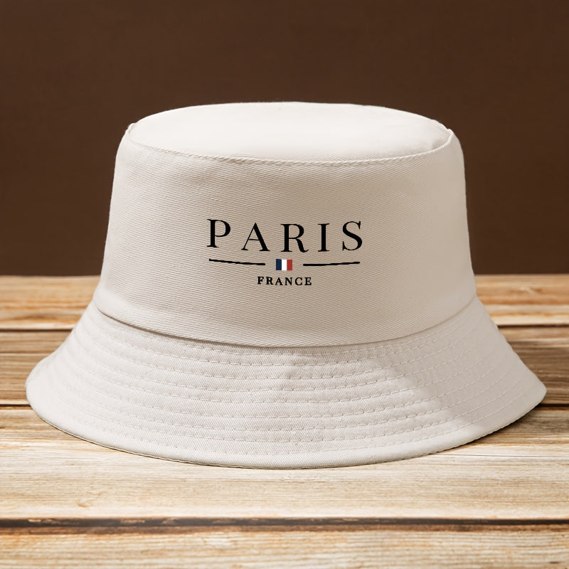 Unisex Casual Stylish Letter PARIS Pattern Fisherman's Hat, Fashionable Trucker Cap with Adjustable Brim for Men and Women, Suitable for Spring/Summer Outdoor Sports Camping Fishing, Perfect Gift for Family and Friends