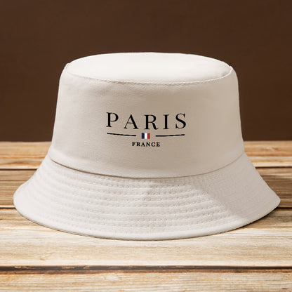 Unisex Casual Stylish Letter PARIS Pattern Fisherman's Hat, Fashionable Trucker Cap with Adjustable Brim for Men and Women, Suitable for Spring/Summer Outdoor Sports Camping Fishing, Perfect Gift for Family and Friends