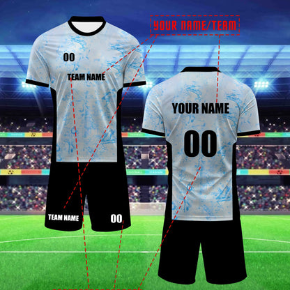 Portugal Ronaldo Round Neck T-Shirt Football Kit Men's Custom Name and Number Adult Jersey New Style Student Competition Team Training Sports Set Comfortable Breathable Quick-Dry Moisture-Wicking Two-Piece Top Bottoms