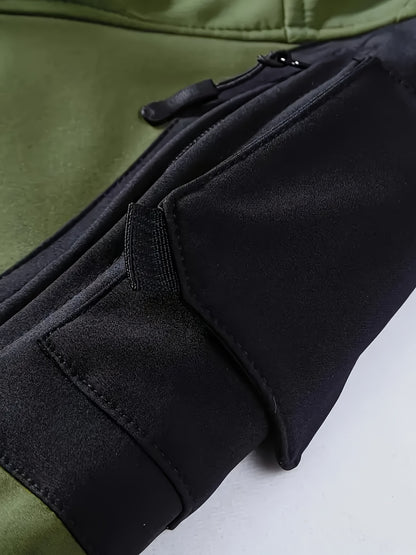 Men's Outdoor Sports Windproof and Plus Velvet Soft Shell Suit