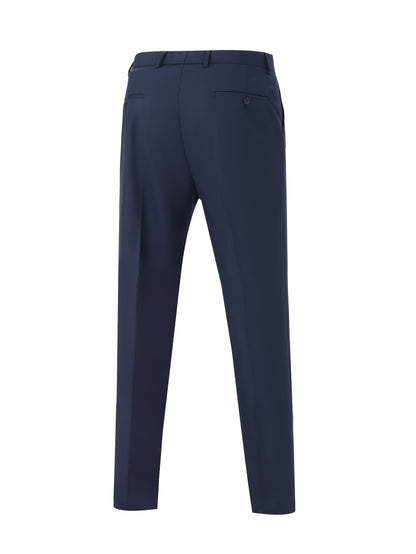 2pcs Men's Elegant Business Casual Suit Set - Includes Classic Lapel Blazer & Dress Pants, Polyester/Rayon Blend, with Pockets - Perfect for Weddings & Formal Occasions