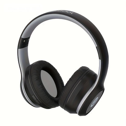 ASUS over-ear wireless headphones with microphone, foldable, long battery life, includes 3.5mm audio cable for PC connection, wireless compatibility with Android and iOS.