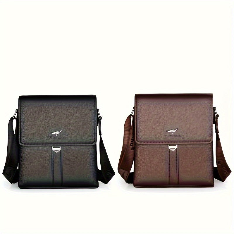[Compact Size] Men's Crossbody Bag, Trendy Business Briefcase, Shoulder Messenger Bag for Travel and Work, Professional Document Carrier | Minimalist Briefcase | Secure Zip Closure