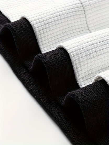 Waffle short-sleeved T-shirt Men's casual sports suit summer loose fake two-piece half-sleeve T-shirt set